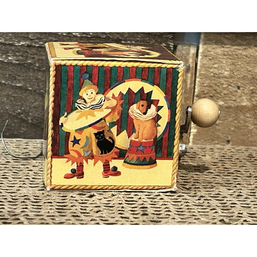Albeck Gisela Swiss Musical Box Ornament Plays Send In The Clowns Crank Handle